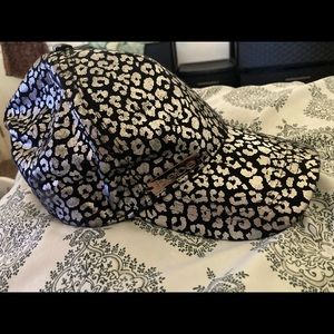 Chrome cheetah print hat